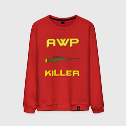 Свитшот хлопковый мужской AWP killer 2, цвет: красный