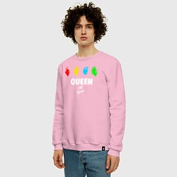 Свитшот хлопковый мужской Queen, цвет: светло-розовый — фото 2