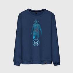 Свитшот хлопковый мужской Westworld Chip, цвет: тёмно-синий