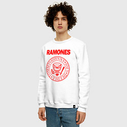 Свитшот хлопковый мужской RAMONES, цвет: белый — фото 2