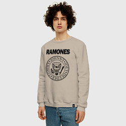 Свитшот хлопковый мужской RAMONES, цвет: миндальный — фото 2