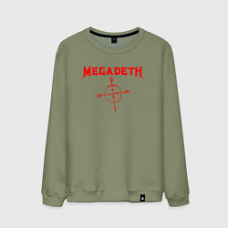 Свитшот хлопковый мужской Megadeth, цвет: авокадо