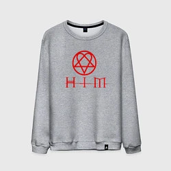 Свитшот хлопковый мужской HIM LOGO RED, цвет: меланж