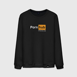 Свитшот хлопковый мужской PornHub premium, цвет: черный