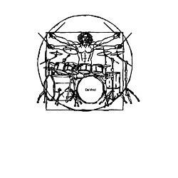 Свитшот хлопковый мужской Витрувианский барабанщик, цвет: белый — фото 2