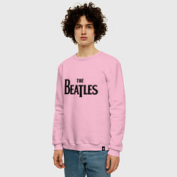 Свитшот хлопковый мужской The Beatles, цвет: светло-розовый — фото 2