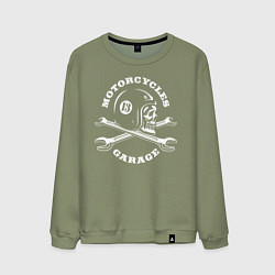 Свитшот хлопковый мужской Garage, цвет: авокадо