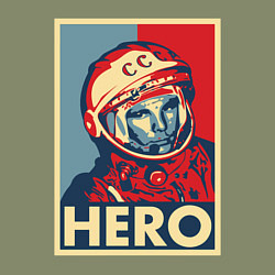 Свитшот хлопковый мужской ЮРИЙ ГАГАРИН, цвет: авокадо — фото 2