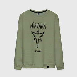 Свитшот хлопковый мужской Nirvana In utero, цвет: авокадо