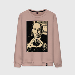 Свитшот хлопковый мужской Ленин Oko, цвет: пыльно-розовый
