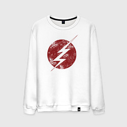Свитшот хлопковый мужской The Flash logo, цвет: белый