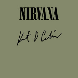 Свитшот хлопковый мужской NIRVANA АВТОГРАФ КУРТА КОБЕЙНА, цвет: авокадо — фото 2