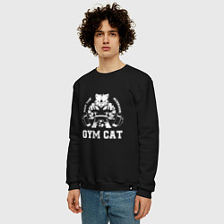 Свитшот хлопковый мужской GYM Cat, цвет: черный — фото 2