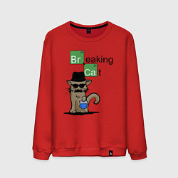 Свитшот хлопковый мужской Breaking Cat, цвет: красный