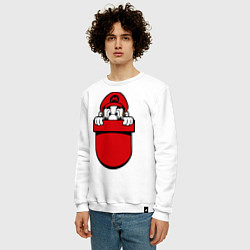 Свитшот хлопковый мужской Марио в кармане, цвет: белый — фото 2