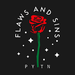 Свитшот хлопковый мужской PYTN X ROSE НА СПИНЕ, цвет: черный — фото 2