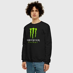 Свитшот хлопковый мужской MONSTER ENERGY, цвет: черный — фото 2