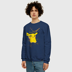 Свитшот хлопковый мужской Pikachu, цвет: тёмно-синий — фото 2