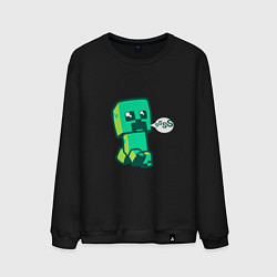 Свитшот хлопковый мужской MINERCRAFT CREEPER, цвет: черный