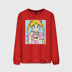 Свитшот хлопковый мужской Sailor Moon Usagi Tsukino, цвет: красный