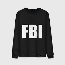 Свитшот хлопковый мужской FBI, цвет: черный