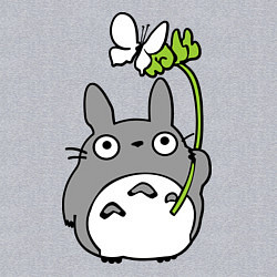 Свитшот хлопковый мужской Totoro и бабочка, цвет: меланж — фото 2