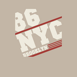 Свитшот хлопковый мужской 1986 New York Brooklyn, цвет: миндальный — фото 2