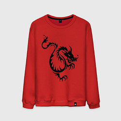 Свитшот хлопковый мужской Китайский водяной дракон, цвет: красный