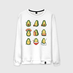Свитшот хлопковый мужской Life Avocado, цвет: белый