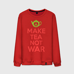 Свитшот хлопковый мужской Make tea not war, цвет: красный