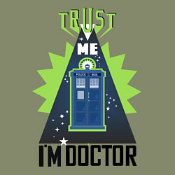 Свитшот хлопковый мужской Trust me, i'm doctor who, цвет: авокадо — фото 2