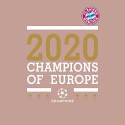 Свитшот хлопковый мужской FC Bayern Munchen Champions of Europe 2020, цвет: пыльно-розовый — фото 2