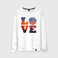 Свитшот хлопковый мужской LOVE Volleyball, цвет: белый