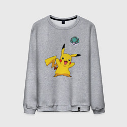 Свитшот хлопковый мужской Pokemon pikachu 1, цвет: меланж
