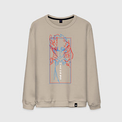 Свитшот хлопковый мужской Поднятие уровня в одиночку, цвет: миндальный