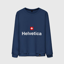 Свитшот хлопковый мужской Helvetica Type, цвет: тёмно-синий