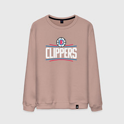 Свитшот хлопковый мужской Los Angeles Clippers, цвет: пыльно-розовый