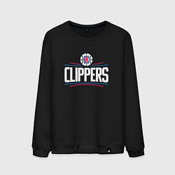 Свитшот хлопковый мужской Los Angeles Clippers, цвет: черный