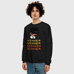 Свитшот хлопковый мужской PUBG Winner Chicken Dinner, цвет: черный — фото 2