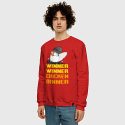 Свитшот хлопковый мужской PUBG Winner Chicken Dinner, цвет: красный — фото 2