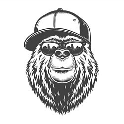 Свитшот хлопковый мужской Медведь, цвет: белый — фото 2