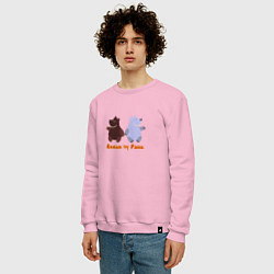Свитшот хлопковый мужской Русские медведи, цвет: светло-розовый — фото 2