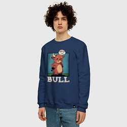 Свитшот хлопковый мужской Bull, цвет: тёмно-синий — фото 2