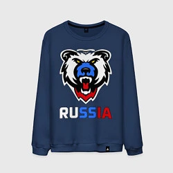 Свитшот хлопковый мужской Русский медведь, цвет: тёмно-синий