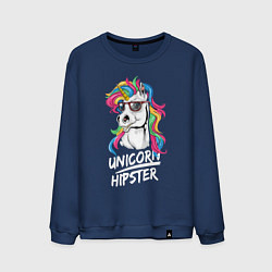 Свитшот хлопковый мужской Unicorn hipster, цвет: тёмно-синий