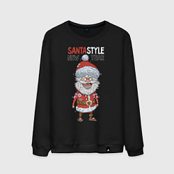 Свитшот хлопковый мужской SantaSTYLE, цвет: черный