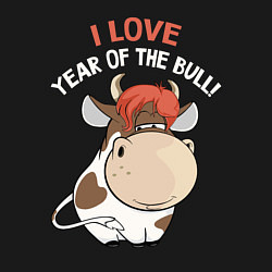 Свитшот хлопковый мужской I love year of the bull!, цвет: черный — фото 2