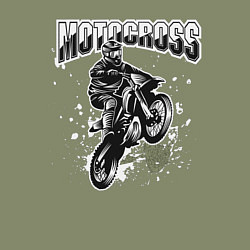 Свитшот хлопковый мужской Мотокросс, цвет: авокадо — фото 2