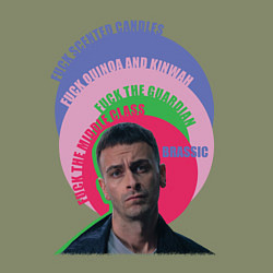 Свитшот хлопковый мужской Brassic Fuck Quinoa Vinnie, цвет: авокадо — фото 2