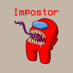 Свитшот хлопковый мужской AMONG US - IMPOSTOR, цвет: миндальный — фото 2